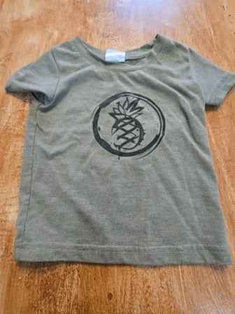 Green Binky bro Pineapple shirt, 6M B