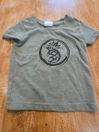 Green Binky bro Pineapple shirt, 6M B