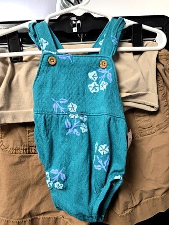 Blue Flower Carters Bib Shorts, NB G