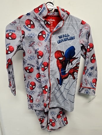 Grey/Red Spiderman Pjs, 6 B