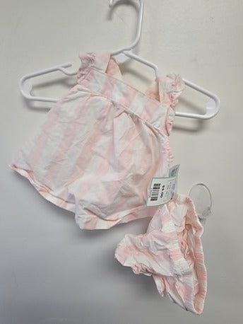 Pink/White Striped Carters Dress, NB G