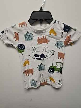 White Just one you Farm animal 2 piece pj, 5T B