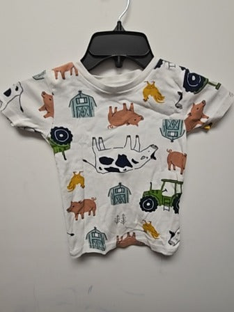 White Just one you Farm animal 2 piece pj, 5T B