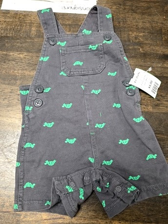 Grey/Green Turtle Carters Bib Shorts, 9M B