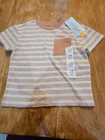 Brown/white stripe Cat & Jack Shirt, 12M B