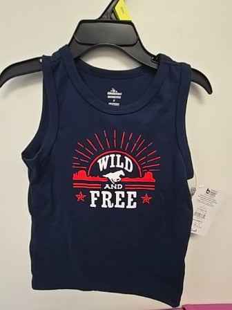 Blue Way to celebrate Wild and free tank top, 3T G