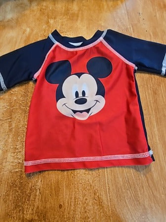 Red/blue Disney junior Mickey mouse 2 piece swim set, 6M B