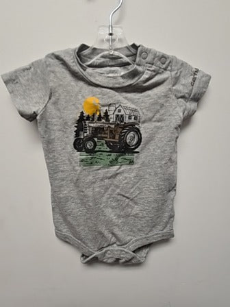 Grey Carhartt Tractor onesie, 6M B