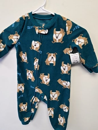 Blue/Brown Dog Carters Pant One Piece, 18M B