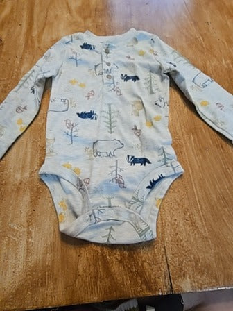Tan Carters Animal long sleeve onesie, 18M B