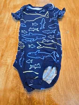 Blue Carters Shark onesie, 12M B