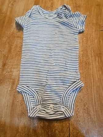 Black/white stripe Carters Onesie, NB B