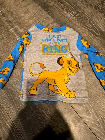 Blue/grey lion king Disney baby 2 piece pjs, 9M B