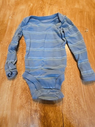Blue stripe Just one you Long sleeve onesie, NB B