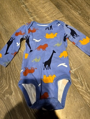 Blue animals Carters Longsleeve onesie, 9M B