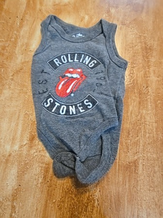Grey Rolling stone Rolling stone tank top onesie, NB B