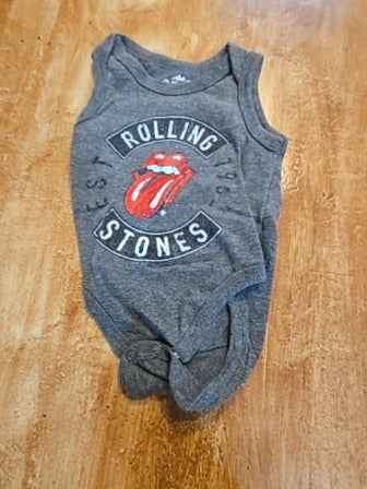 Grey Rolling stone Rolling stone tank top onesie, NB B