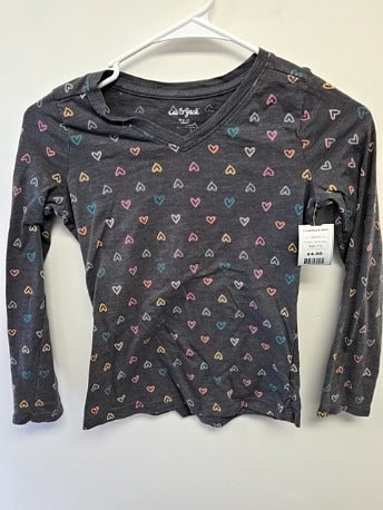 Grey/Colorful Heart Cat & Jack Longsleeve Shirt, 7 G