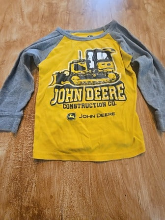 Grey/yellow John deere 2 piece digger pjs, 5T B