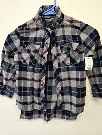 Grey/Navy/Red Art Class Flannel, 4T B
