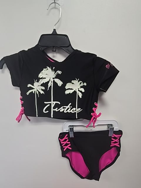 Black/Pink Justice Swim Suit, 7 G