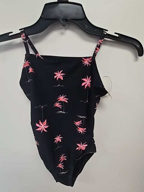 Black/Pink Flowers Old Navy Swim Suit, 6 G
