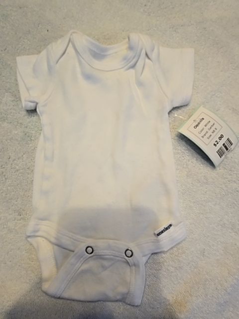 White Gerber Onesie, NB B