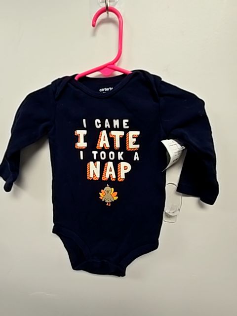 Navy Thanksgiving Carters Longsleeve Onesie, 12M B