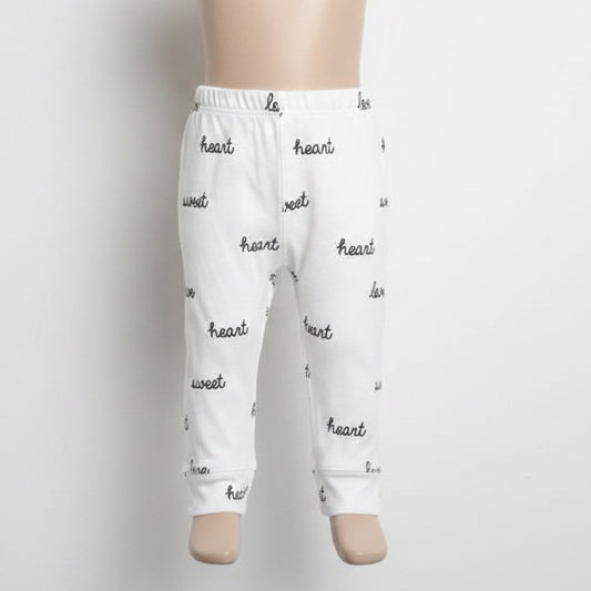 White/Black Sweet Heart Carters Pants, 6M G