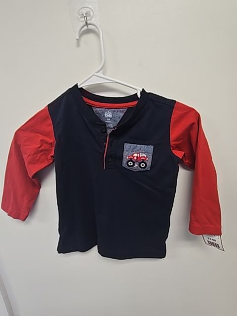 Navy/Red Kids Headquarters Longsleeve Shirt, 2T B