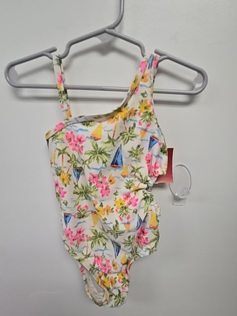 White/Colorful Flowers/Trees Old Navy Swim Suit, 2T G