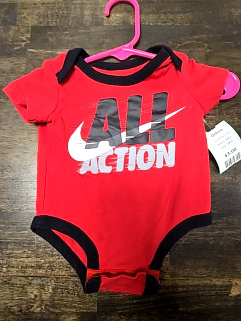 Red/Black/Grey Nike Onesie, 3M B