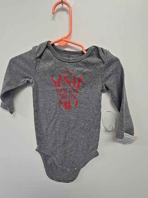 Grey/Red Okie Dokie Longsleeve Onesie, 9M B