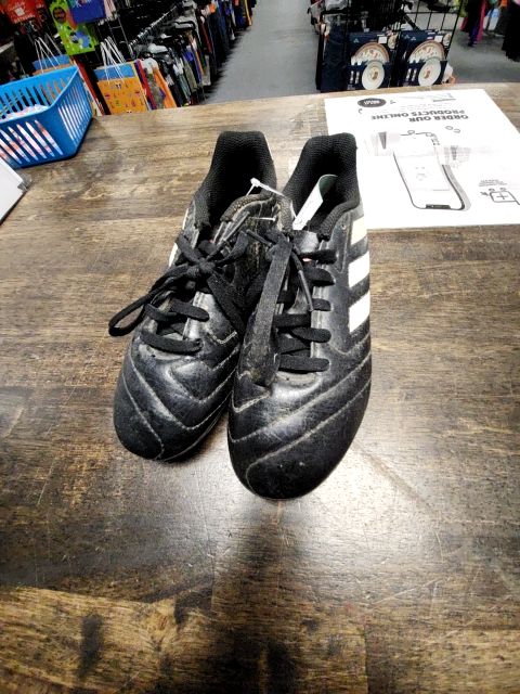Black/White Adidas Soccer Cleats, 2Y B