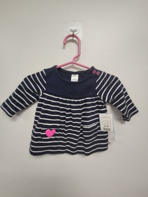 blue Carters Long Sleeve Stripe Shirt, 3M B