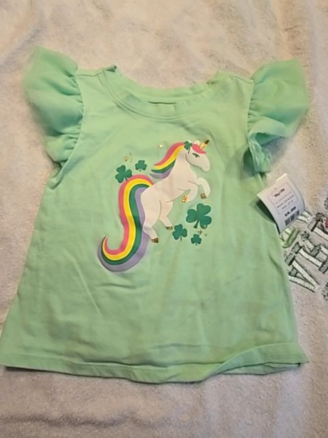 Green St Patricks Day Cat & Jack Outfit, 2T G