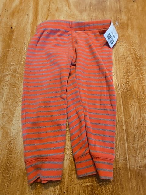 Red/Grey Striped Carters Pants, 12M B