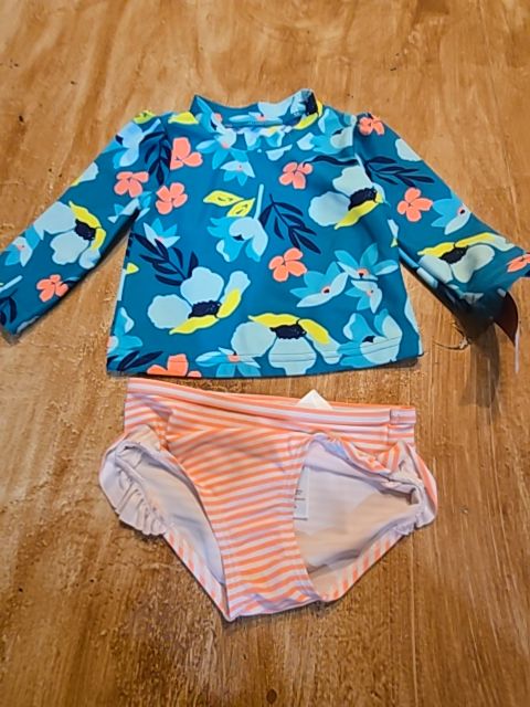 Blue/Pink Flowers Carters Swim Suit, 3M G