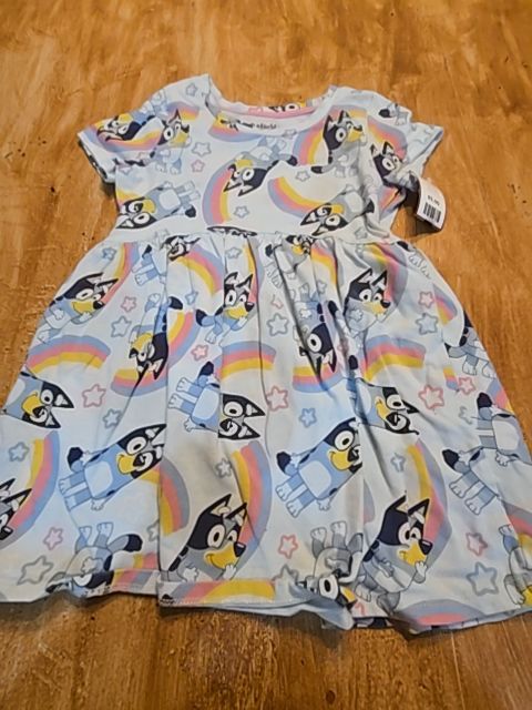 Blue/Rainbow Bluey Dress, 5T G