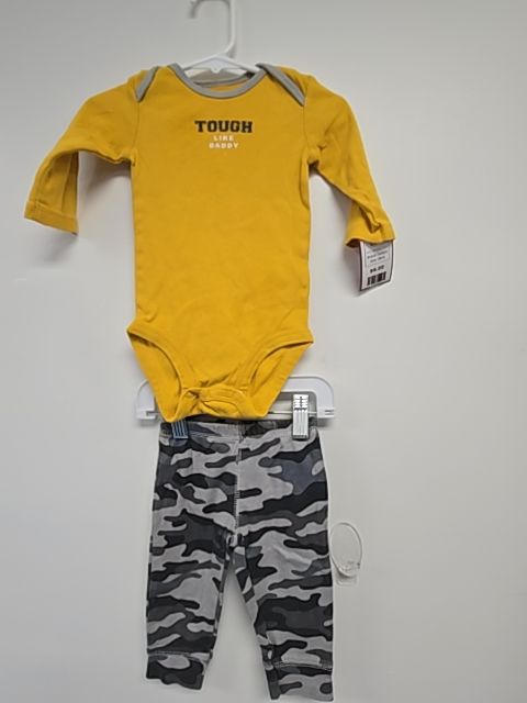 Yellow/Grey Camo Carters Outfit, 6M B