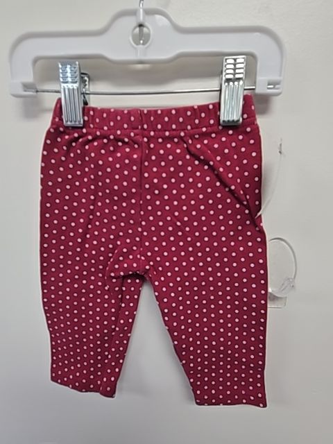 Burgandy/Pink Polka Dot HB Leggings, 6M G