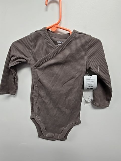 Brown Carters Longsleeve Onesie, 12M B