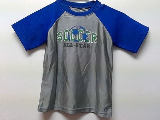 Grey/blue Okie dokie Soccer shirt, 5T B