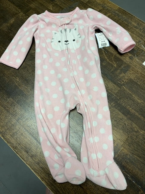 Pink Kitty Carters Sleeper, 6M G