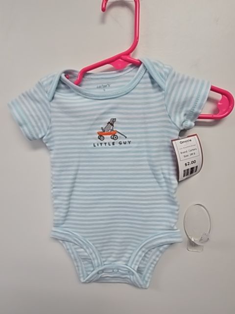 Blue/White Striped Carters Onesie, 3M B