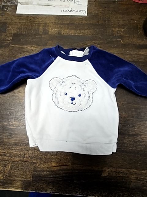 White/Blue Bear Little Me Outfit, 3M B