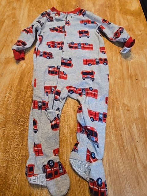 Grey/Red Firetruck Carters Sleeper, 12M B