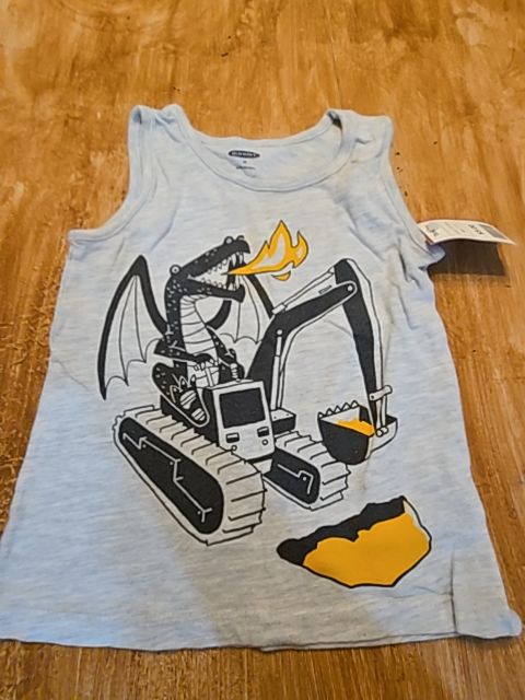 Grey Construction Dragon Old Navy  Tank Top, 3T B