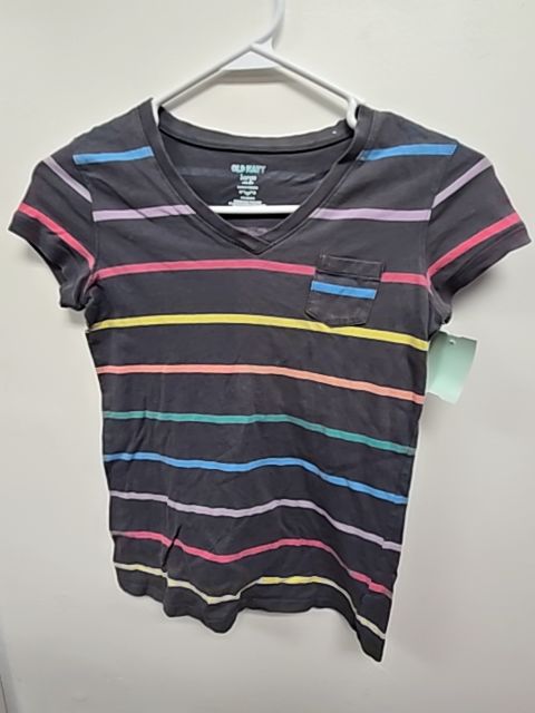 Grey/Colorful Striped Old Navy Shirt, 10-12 G