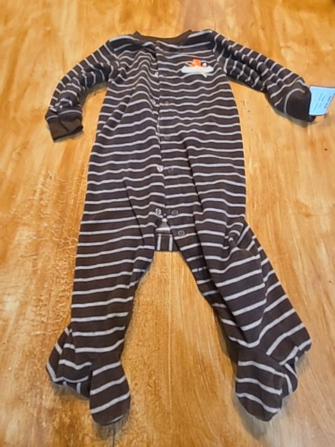 Brown/Grey Striped CArters Sleeper, 9M B